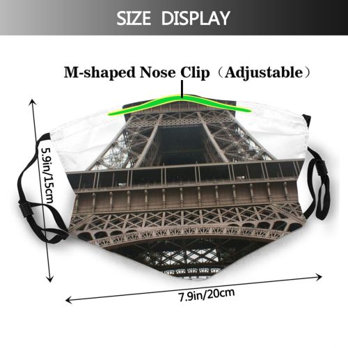 yanfind Paris Building City Spire Iron France Eiffel Famous Symmetry Tower International Metal Dust Washable Reusable Filter and Reusable Mouth Warm Windproof Cotton Face