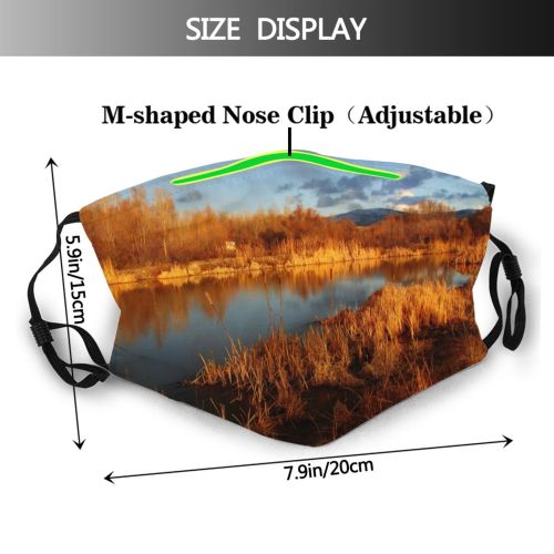 yanfind Landscape Landscape Reflection Sky River Bog Tree Lake Natural Winter Wilderness Dust Washable Reusable Filter and Reusable Mouth Warm Windproof Cotton Face