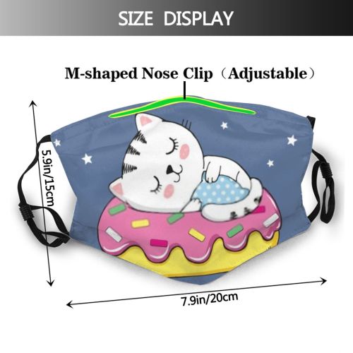 yanfind Cafe Candy Bedroom Case Bed Meow Kitty Glazed Jam Powder Sugar Font Dust Washable Reusable Filter and Reusable Mouth Warm Windproof Cotton Face
