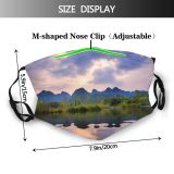 yanfind Lake Daylight Sunset Evening Dawn Clouds River Backlit Mountains Trees Outdoors Sky Dust Washable Reusable Filter and Reusable Mouth Warm Windproof Cotton Face