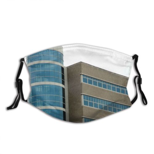 yanfind Figure Building Building Fashion Beautiful Gradient Tower Concrete Area Crowd Corporate Doors Dust Washable Reusable Filter and Reusable Mouth Warm Windproof Cotton Face