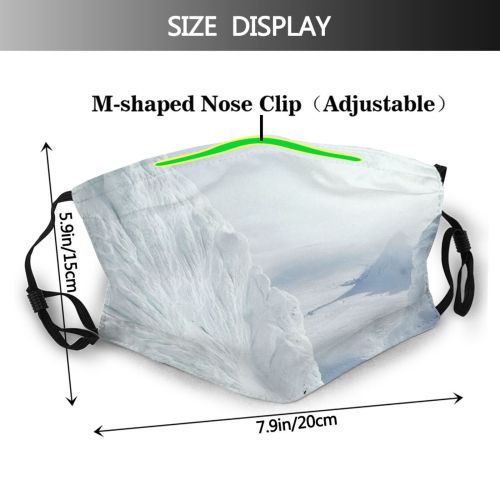 yanfind Ice Landscape Iceland Polar Snow Scenics Travel Destinations Temperature Outdoors Scenery Winter Dust Washable Reusable Filter and Reusable Mouth Warm Windproof Cotton Face