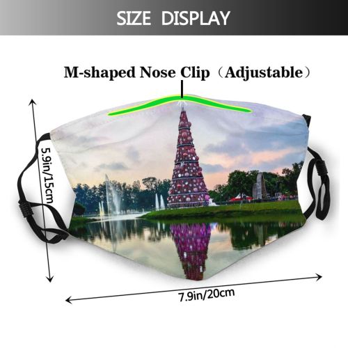 yanfind Lake Sunset Reflections Evening Time Clouds Christmas Grass Dark Trees Outdoors Sky Dust Washable Reusable Filter and Reusable Mouth Warm Windproof Cotton Face
