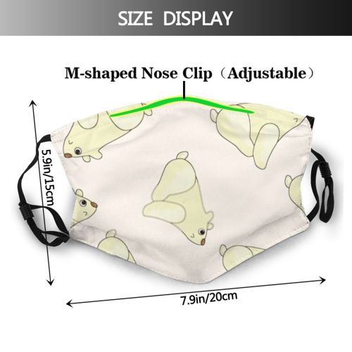 yanfind Isolated Farm Cute Seamless Wildlife Bear Design Wild Funny Polar Cartoon Dust Washable Reusable Filter and Reusable Mouth Warm Windproof Cotton Face
