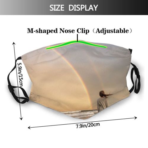 yanfind Lady Shore Coast Freedom Faceless Leisure Seacoast Unrecognizable Journey Traveler Anonymous Sea Dust Washable Reusable Filter and Reusable Mouth Warm Windproof Cotton Face