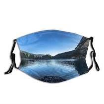 yanfind Lake Daylight Forest Clouds River Scenery Mountains Outdoors Trees Wilderness Sky Lakeside Dust Washable Reusable Filter and Reusable Mouth Warm Windproof Cotton Face