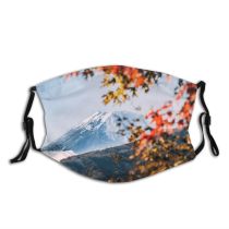 yanfind Idyllic Volcano Japan Mountain Daytime Tranquil Scenery Beautiful Tree Mount Outdoors Sky Dust Washable Reusable Filter and Reusable Mouth Warm Windproof Cotton Face