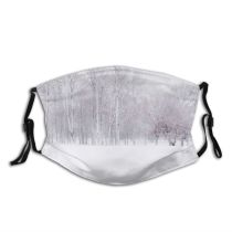 yanfind Winter Left Field Winter Natural Atmospheric Leaves Landscape Light Cloudy Snow Tree Dust Washable Reusable Filter and Reusable Mouth Warm Windproof Cotton Face