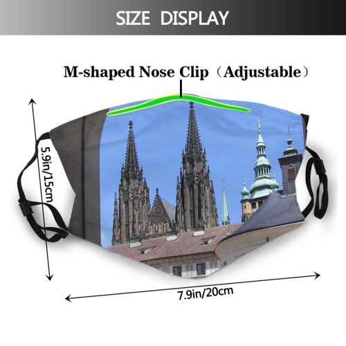 yanfind Landmark Building City Metropolis Medieval Sky Prague Architecture Facade Classical Spire City Dust Washable Reusable Filter and Reusable Mouth Warm Windproof Cotton Face