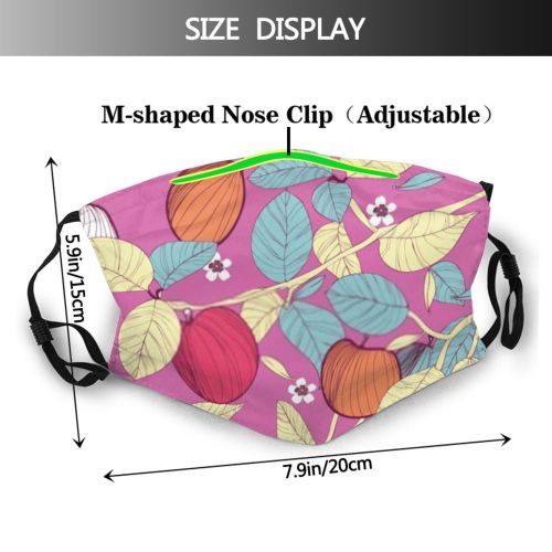 yanfind Abstract Plum Cute Seamless Trendy Berry Ornamental Elegance Vintage Eps Artistic Design Dust Washable Reusable Filter and Reusable Mouth Warm Windproof Cotton Face
