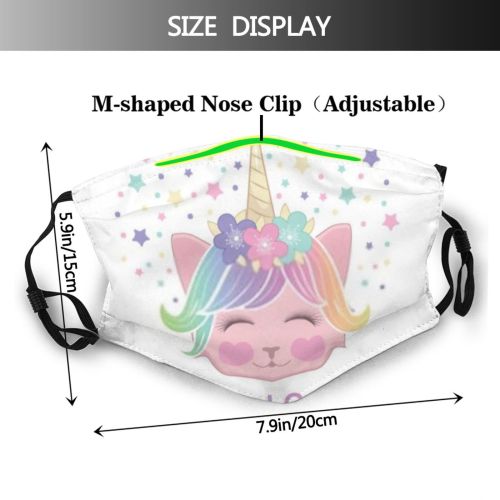 yanfind Isolated Tee International Cat Kitty Cute Meow Slogan Fantasy Trendy Dreams Magic Dust Washable Reusable Filter and Reusable Mouth Warm Windproof Cotton Face