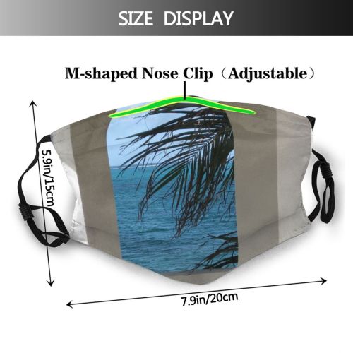yanfind Room Caicos Beach Arch Landscape Ocean Wall Window Design Palm Tree Rectangle Dust Washable Reusable Filter and Reusable Mouth Warm Windproof Cotton Face