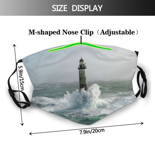 yanfind Europe Brest Aerial Power France Landscape Majestic Point Brittany Built Finistere Lighthouse Dust Washable Reusable Filter and Reusable Mouth Warm Windproof Cotton Face