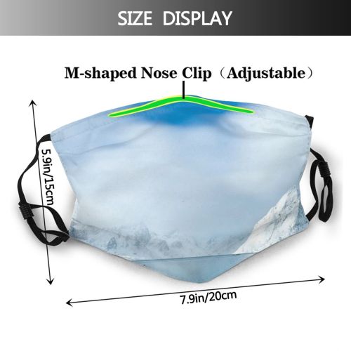 yanfind Ice Scandinavia Cabin Fjord Arctic Landscape Range Rorbu Frozen Built Peak Lofoten Dust Washable Reusable Filter and Reusable Mouth Warm Windproof Cotton Face