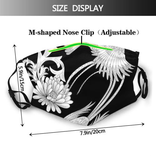 yanfind  Spring Flower Life Stylized Garden  Drawn Cartoon Lines Sparrow Flying Dust Washable Reusable Filter and Reusable Mouth Warm Windproof Cotton Face