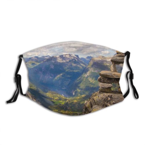 yanfind Idyllic Sight Hike Stacked Mountain Clouds Tourism Scenery Mountains Peak Beautiful Valley Dust Washable Reusable Filter and Reusable Mouth Warm Windproof Cotton Face