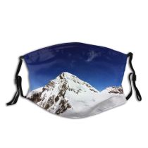 yanfind Ice Glacier Daylight Frost Hike Mountain Panorama Climb Frozen Capped Altitude High Dust Washable Reusable Filter and Reusable Mouth Warm Windproof Cotton Face
