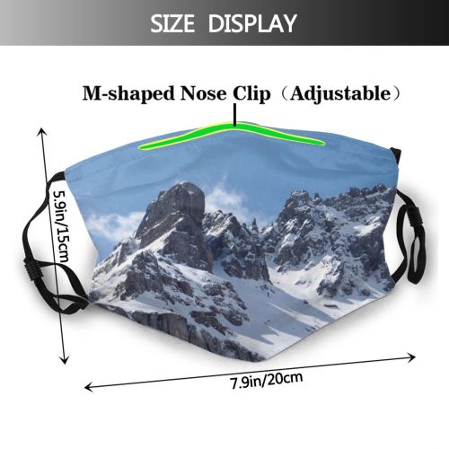 yanfind Ridge Mountain Winter Landforms Nunatak Snow Mountain Range Landform Mountainous Arête Massif Dust Washable Reusable Filter and Reusable Mouth Warm Windproof Cotton Face