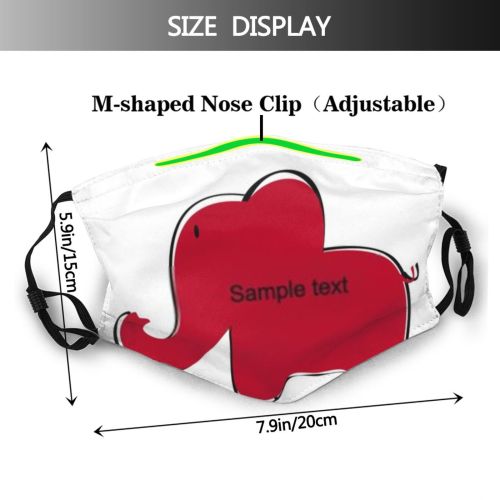 yanfind Abstract Elephant Cute Simple Toy Decoration Cartoon Kids Border Dust Washable Reusable Filter and Reusable Mouth Warm Windproof Cotton Face