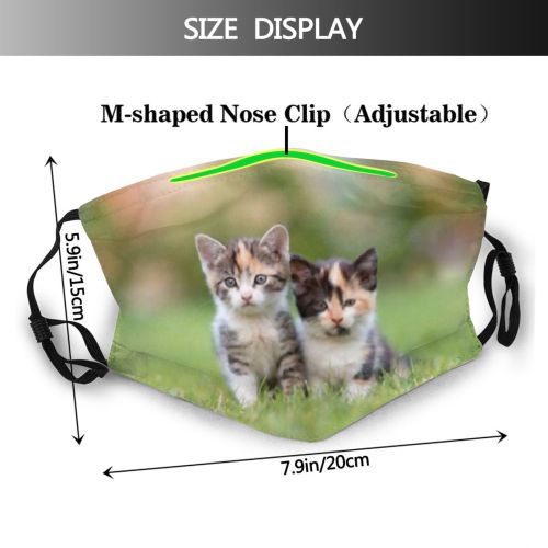 yanfind Garden Lovely Fur Young Kitty Cat Cute Watching Relax Grass Curious Sweet Dust Washable Reusable Filter and Reusable Mouth Warm Windproof Cotton Face