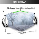 yanfind Ice Atmospheric Frost Mood Landscape Frozen Tranquility Bare Rural Tree Scene Snow Dust Washable Reusable Filter and Reusable Mouth Warm Windproof Cotton Face