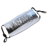 yanfind Winter Cloud Landscape Mountain Sky Slope Tree Tree Plant Wood Winter Natural Dust Washable Reusable Filter and Reusable Mouth Warm Windproof Cotton Face
