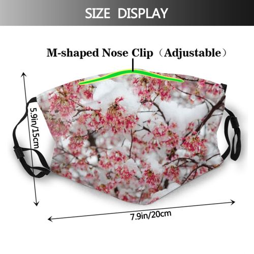 yanfind Cherry Frozen Tree Snow Branch Blossom Archival Springtime Outdoors Winter Natural Plant Dust Washable Reusable Filter and Reusable Mouth Warm Windproof Cotton Face