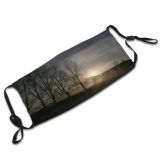yanfind Field Light Morning Tree Countryside Cloud Atmosphere Winter Sky Mist Landscape Sunset Dust Washable Reusable Filter and Reusable Mouth Warm Windproof Cotton Face