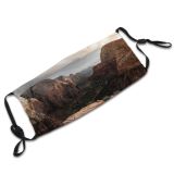 yanfind Idyllic Mountain Rock Clouds Geological Tranquil Geology Scenery Mountains Peak Erosion Outdoors Dust Washable Reusable Filter and Reusable Mouth Warm Windproof Cotton Face