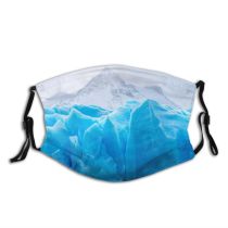 yanfind Ice Glacier Frost Frosty Snowy Iceberg Icy Frozen Mountains Winter Misty Snow Dust Washable Reusable Filter and Reusable Mouth Warm Windproof Cotton Face