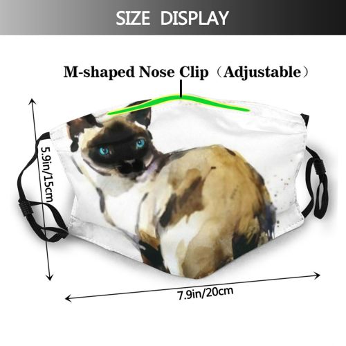 yanfind Isolated Fur Cat Cute Friendly Wildlife Design Beautiful Face Pet Art Watercolor Dust Washable Reusable Filter and Reusable Mouth Warm Windproof Cotton Face