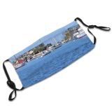 yanfind Harbor Vehicle Boating Landscape Boat Marina Beach Harbor Sand Newport Waves Transportation Dust Washable Reusable Filter and Reusable Mouth Warm Windproof Cotton Face