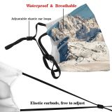 yanfind Ice Glacier Daylight Frost Mountain Peaks Frozen Altitude High Mountains Winter Summit Dust Washable Reusable Filter and Reusable Mouth Warm Windproof Cotton Face