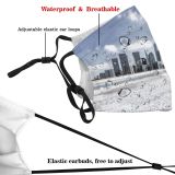 yanfind Ice Skyscraper Capital East Downtown Cities Communication District Snow Rippled City Modern Dust Washable Reusable Filter and Reusable Mouth Warm Windproof Cotton Face