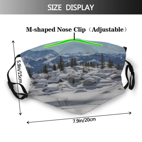 yanfind France Landscape Tranquility Tree Scene Snow Sky Scenics Mountain Non Temperature Outdoors Dust Washable Reusable Filter and Reusable Mouth Warm Windproof Cotton Face