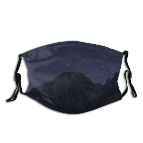 yanfind Star Landforms Mountain Night Sky Night Range Astronomical Mountainous Atmosphere Light Trekking Dust Washable Reusable Filter and Reusable Mouth Warm Windproof Cotton Face