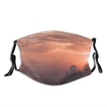 yanfind Idyllic Amazing Calm Sunset Seaside Mountain Twilight Highland Sea Magnificent Tranquil Picturesque Dust Washable Reusable Filter and Reusable Mouth Warm Windproof Cotton Face