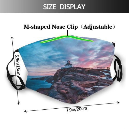 yanfind Idyllic Shore Afterglow Oceanside Sunset Seaside Dawn Enviroment Sea Clouds Beach Tranquil Dust Washable Reusable Filter and Reusable Mouth Warm Windproof Cotton Face