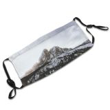 yanfind Ice Glacier Daylight Frost Frosty Mountain Snowy Clouds Peaks Frozen Capped Majestic Dust Washable Reusable Filter and Reusable Mouth Warm Windproof Cotton Face