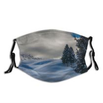 yanfind Ice Frost Frosty Mountain Snowy Clouds Daytime Frozen Capped Mountains Peak Winter Dust Washable Reusable Filter and Reusable Mouth Warm Windproof Cotton Face