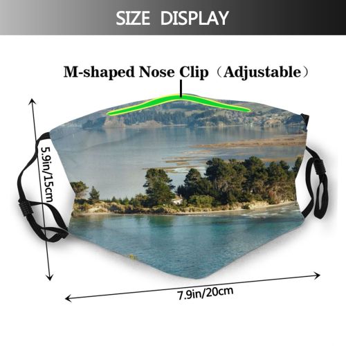 yanfind Lake Landscape Scenic Daylight Outdoors Island Trees Mountains Dust Washable Reusable Filter and Reusable Mouth Warm Windproof Cotton Face