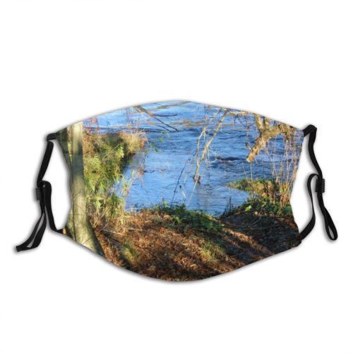 yanfind Tranquil Bushes Natural Watercourse Landscape Reflection Flowers Hills Vista Leaf Tree Tree Dust Washable Reusable Filter and Reusable Mouth Warm Windproof Cotton Face
