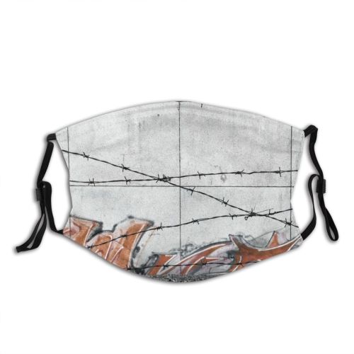 yanfind Iron Graffiti Fence Urban Expression Rusty Wire Rust Security Concrete Barb Steel Dust Washable Reusable Filter and Reusable Mouth Warm Windproof Cotton Face
