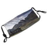 yanfind Lake Daylight Sight Mountain Clouds Scenery Mountains Grass Architecture Outdoors Sky Lakeside Dust Washable Reusable Filter and Reusable Mouth Warm Windproof Cotton Face
