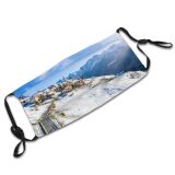 yanfind Country Swiss Europe Frost Aerial Alps Range Landscape Winding Trip Tranquility Peak Dust Washable Reusable Filter and Reusable Mouth Warm Windproof Cotton Face