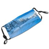yanfind Ice Transport Scandinavia Landscape Woodland Tranquility Journey Tree Freshness Snow Scene Drammen Dust Washable Reusable Filter and Reusable Mouth Warm Windproof Cotton Face
