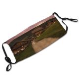 yanfind Idyllic Afterglow Exterior Unpaved Dawn Mountain Road Clouds Tranquil Scenery Home Mountains Dust Washable Reusable Filter and Reusable Mouth Warm Windproof Cotton Face