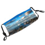 yanfind Winter Waddenzee Sky Natural Cloud Landscape Friesland Sky Reflection Holland Clouds Ijsselmeer Dust Washable Reusable Filter and Reusable Mouth Warm Windproof Cotton Face