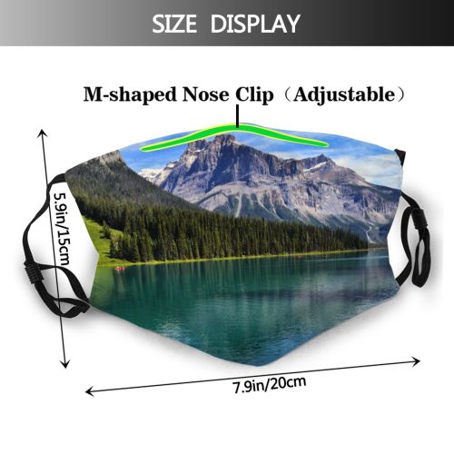 yanfind Lake Daylight Calm Dawn Recreation Mountain Evergreen Scenery Conifer Mountains Peak Outdoors Dust Washable Reusable Filter and Reusable Mouth Warm Windproof Cotton Face