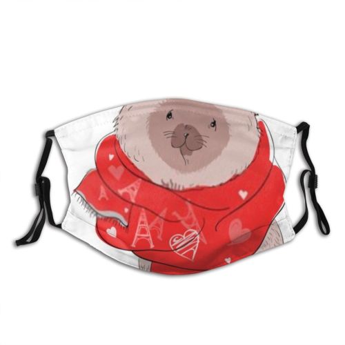 yanfind Isolated France Comics Cat Cute Eiffel Paris Coffee Doodle French Design Fluffy Dust Washable Reusable Filter and Reusable Mouth Warm Windproof Cotton Face